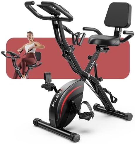 Pleny
5-in-1 folding exercise bike, black and red