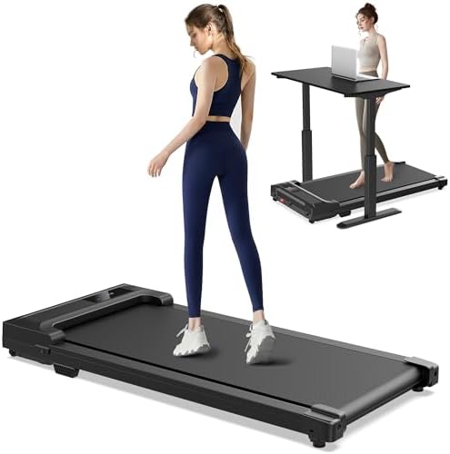 Buztrio slim under-desk walking pad treadmill with remote