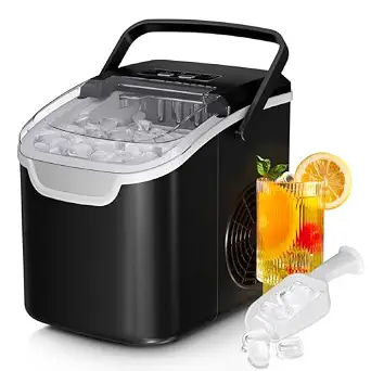 Antarctic Star countertop ice maker with handle, black