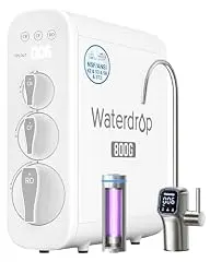 Waterdrop G3P800 tankless reverse osmosis system with smart faucet, white