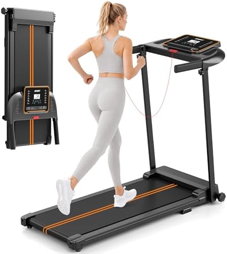 Veiharne foldable under-desk walking pad treadmill with handlebar