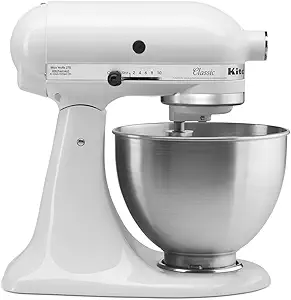 KitchenAid Classic Series 4.5 Quart tilt-head stand mixer, white