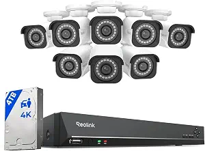 REOLINK 16-channel 4K security camera system with 8 bullet cameras and NVR