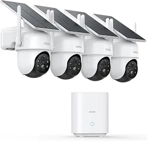 aosu solar security camera 4-camera kit with pan and tilt