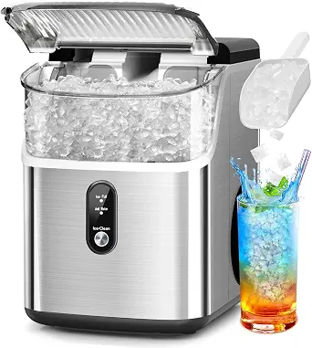 Electactic nugget ice maker countertop, silver