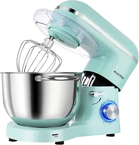 Aucma 6.5-quart stand mixer with tilt head, blue