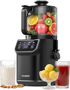 TUUMIIST 3-in-1 smart touch cold press juicer, black