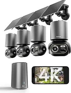 BOTSLAB 4K solar security camera 4-camera kit with base station