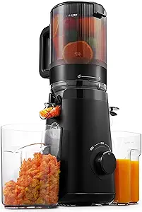 TUUMIIST compact cold press juicer with extra large feed chute, black