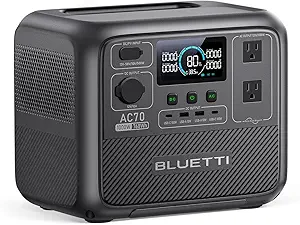 BLUETTI AC70 portable power station, black