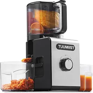 TUUMIIST cold press juicer with large feed chute, jet black