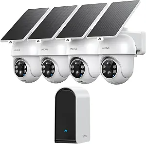 ANSQUE solar security camera 4-camera kit, outdoor wireless