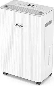 SEMKAP 2500 sq ft dehumidifier with drain hose, white